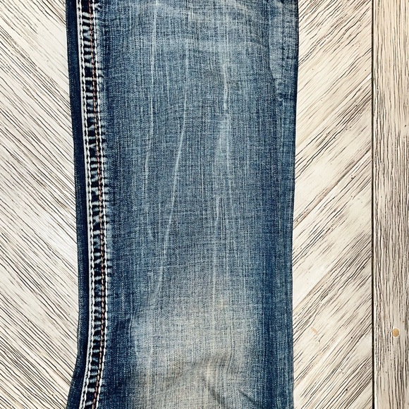 Rock Revival Nebi Blue Distressed Bootcut Jeans - Picture 7 of 15